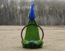 Топиари Павлин клумба-пруд - газон Premium