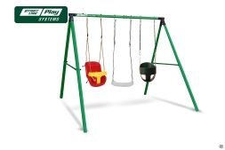 Качели SLP SYSTEMS 3 секции + лодочка белое + качеля с фиксацией зеленая + качеля с фиксацией желтое, фото 1