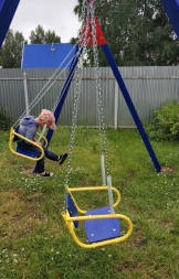 Двухместные качели Пионер Дворовые ЦК2УВ 2 для детских площадок, фото 4 Двухместные качели Пионер Дворовые ЦК2УВ 2 для детских площадок, фото 4