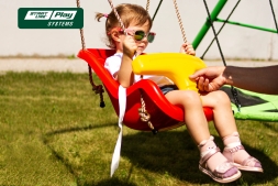 Качели SLP SYSTEMS 3 секции + качеля диск красная + лодочка красная + качеля с фиксацией желтое, фото 4