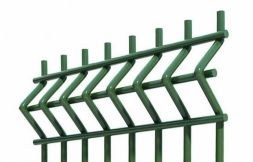 Панель сварная 3D оцинкованная, с полимерным покрытием, RAL 6005, высота 1730мм, ширина 3000мм, 3 гиба, ячейка 200х50мм