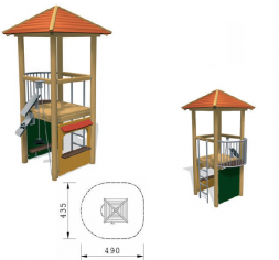 Деревянная башня для игр с песком Деревянная башня для игр с песком