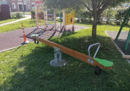 Качели-балансир Аллюр КЧ102.00.1 зеленый для детской уличной площадки, фото 3