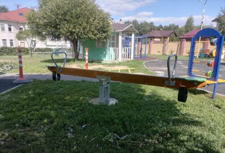 Качели-балансир Аллюр КЧ102.00.1 зеленый для детской уличной площадки, фото 4