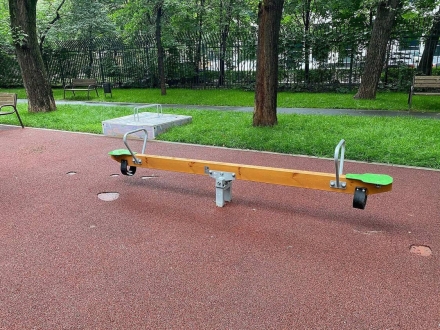 Качели-балансир Аллюр КЧ102.00.1 зеленый для детской уличной площадки, фото 5