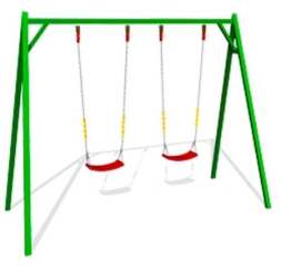 Качели Ветерок 2 К012 с сидением К046 для детских площадок, фото 1 Качели Ветерок 2 К012 с сидением К046 для детских площадок, фото 1