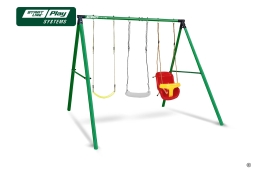 Качели SLP SYSTEMS 3 секции + сиденье с фиксацией желтое + сиденье гибкое + сиденье лодочка белое, фото 1