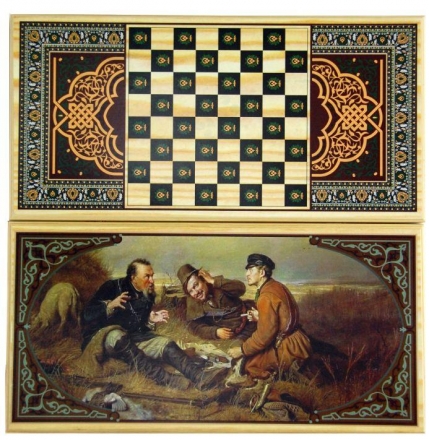 Нарды + Шашки Тульские &quot;Охотники на Привале&quot; малые, фото 1