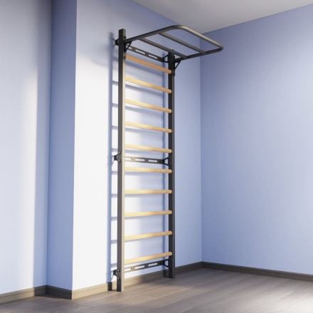 Шведская стенка со скалодромом Rock-s черная, фото 2