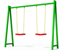 Детские качели №2 двухместные для детской площадки, фото 1 Детские качели №2 двухместные для детской площадки, фото 1