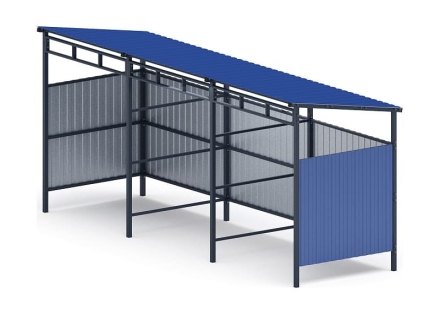 Навес контейнерной площадки для мусора (3 секции) МФ 55.02.03.3-03, фото 1