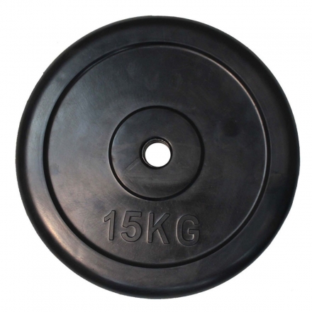 Диск обрезиненный ZSO черный Classic  D-26, 15 кг, фото 1