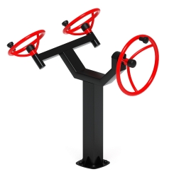 Рули (положение сидя) красный - Уличный тренажер - СТ 104-11, фото 2 Рули (положение сидя) красный - Уличный тренажер - СТ 104-11, фото 2