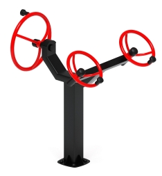 Рули (положение сидя) красный - Уличный тренажер - СТ 104-11, фото 1 Рули (положение сидя) красный - Уличный тренажер - СТ 104-11, фото 1