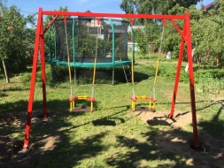 Качели Ветерок 2 К012 с креслами К045 для детских площадок, фото 7 Качели Ветерок 2 К012 с креслами К045 для детских площадок, фото 7