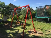 Качели Ветерок 2 К012 с креслами К045 для детских площадок Качели Ветерок 2 К012 с креслами К045 для детских площадок