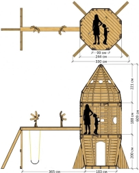 Детская площадка TORUDA WOOD Ракета, фото 3 Детская площадка TORUDA WOOD Ракета, фото 3