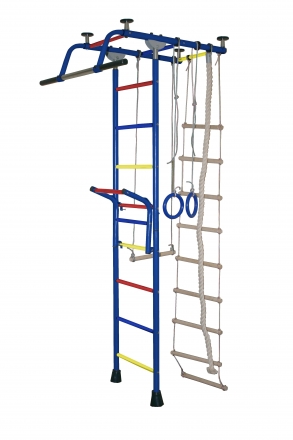Спортивный комплекс Крепыш плюс Т с навесным турником ПВХ синий, фото 1