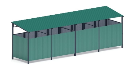 Навес контейнерной площадки для мусора (4 секции) МФ 55.02.02.4-01, фото 2