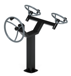 Рули (положение сидя) серый - Уличный тренажер - СТ 104-13, фото 1 Рули (положение сидя) серый - Уличный тренажер - СТ 104-13, фото 1
