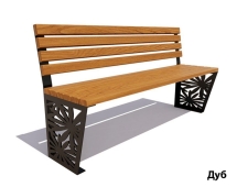 Парковая скамейка Ромашка, Лиственница (без подлокотников) 1,5 м