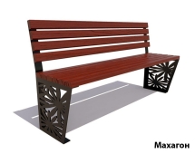 Парковая скамейка Ромашка, Лиственница (без подлокотников) 1,5 м