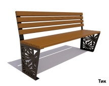 Парковая скамейка Ромашка, Лиственница (без подлокотников) 1,2 м