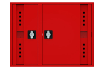 Пожарный шкаф НПО ПУЛЬС ШП-К-О-Пульс-315 НЗК/ВЗК (У) ручка-замок, пр/лев, нав/встр, закрытый, красный, 840x650x230 мм 5501010200144