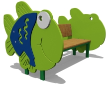 Скамейка детская Рыбка 26009.21 для игровой площадки Скамейка детская Рыбка 26009.21 для игровой площадки