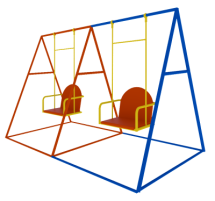 Детские качели К-4 CКИ 006 для уличной площадки Детские качели К-4 CКИ 006 для уличной площадки