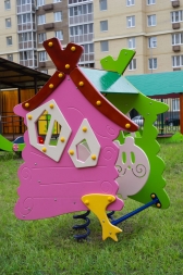 Качалка на пружине Избушка 2-х местная 04046 для детской площадки, фото 5