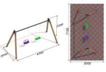 Качели AW Д2 двойные на деревянных стойках для детской площадки Качели AW Д2 двойные на деревянных стойках для детской площадки