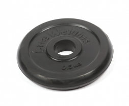 Диск обрезиненный Lite Weights 2469LW 26мм 0,5кг, черный, фото 2 Диск обрезиненный Lite Weights 2469LW 26мм 0,5кг, черный, фото 2