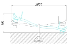 Качели-балансир Лодочка 2 КЧ096 для детской площадки, фото 4 Качели-балансир Лодочка 2 КЧ096 для детской площадки, фото 4
