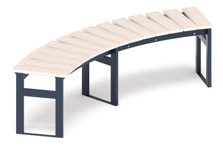 Модульная скамья радиальная (беленый дуб) МФ 42.01.17-01, фото 2