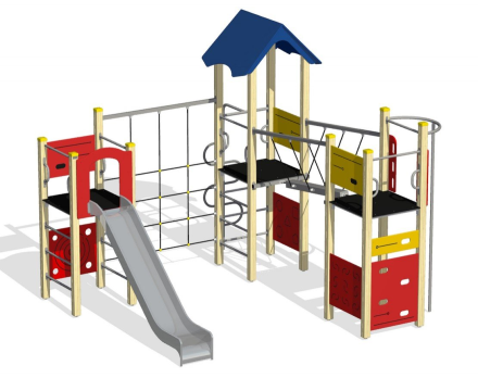 Игровой комплекс Три башни с мостом и сетью ИКL-22, фото 1