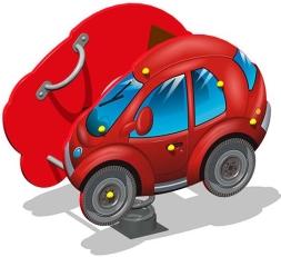 Качалка на пружине Автомобиль У2 КЧ085 для детской площадки Качалка на пружине Автомобиль У2 КЧ085 для детской площадки