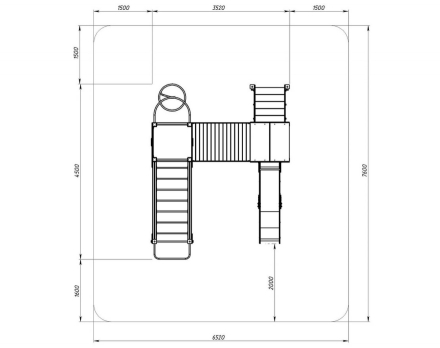 Детская игровая площадка Рада (Тайга) горка Н 1200 ДИК 2.01.2.03-03, фото 5