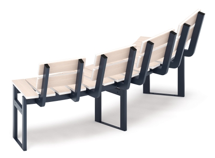 Модульная скамья радиальная (беленый дуб) МФ 42.01.18-01, фото 2