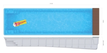 Бассейн 14,1х4,04х1,4-1,85м. ПОРТО POOL COVER композитный (чаша)