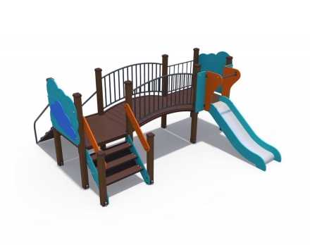 Детский игровой комплекс Литл с металлическим скатом Н-750 ДИО 04013, фото 3