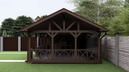 Летняя кухня БАНКЕТ с барбекю, фото 2