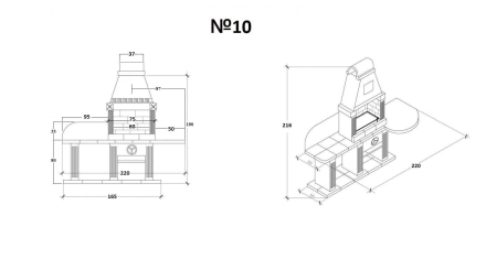 Печь № 10А — Барбекю меандр с рабочим столом (или мойкой), фото 10
