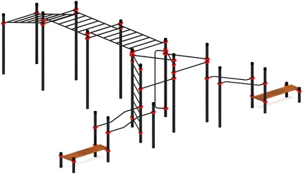 Воркаут ЛОВ 108 красный ВТ 102.25-01, фото 2