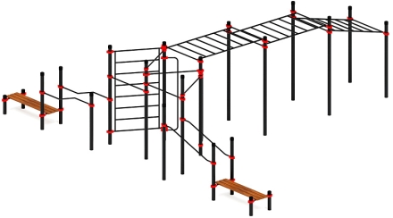 Воркаут ЛОВ 108 красный ВТ 102.25-01, фото 1