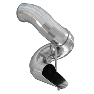 Горка туннельная винтовая из нержавеющей стали с высотой спуска 3000 мм, цвет нержавеющая сталь – STS29-3000-765, фото 1