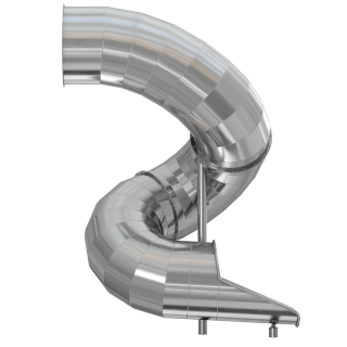 Горка туннельная винтовая из нержавеющей стали с высотой спуска 3000 мм, цвет нержавеющая сталь – STS29-3000-765, фото 2