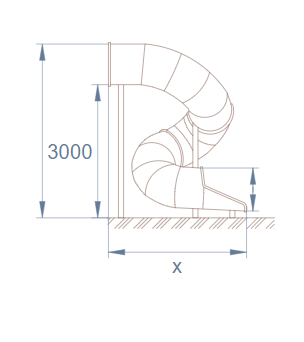 Горка туннельная винтовая из нержавеющей стали с высотой спуска 3000 мм, цвет нержавеющая сталь – STS29-3000-765, фото 4