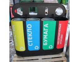 Урна для раздельного сбора мусора ВторСырье 1 (без наклеек), фото 3