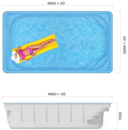 Бассейн 4,66х2,66х1,55м. Монблан Marshall Pools (чаша), фото 3